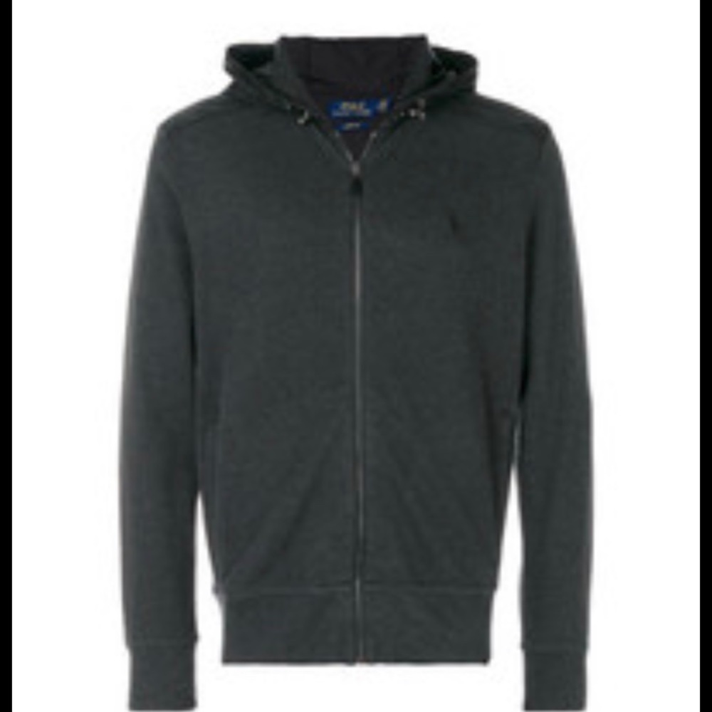 Men’s Polo Charcoal Zip Up Hoodie